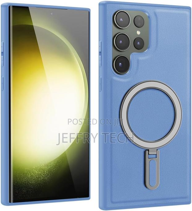 Ccache Samsung Galaxy S23 Ultra Leather Case Invisible Stand - thumbnail 2