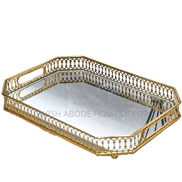 Vintage Decor Tray - Gold Serving Tray