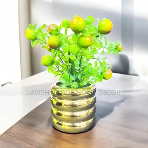 Artificial Bonsai Flower in a Gold Vase