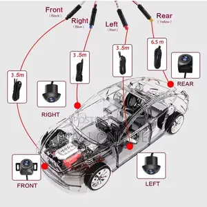 3d 360° Bird View Car Camera System Night Vision Built-In