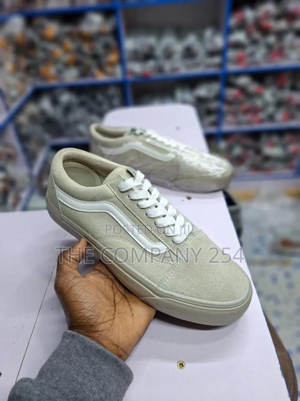 Quality Leather Double Sole Plain Skates Vans Sneakers Shoes - thumbnail 5