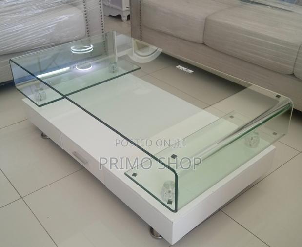 Dining Table; Stylish Glass Upholstery Dining Table - thumbnail 3