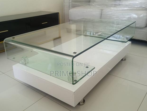 Dining Table; Stylish Glass Upholstery Dining Table - thumbnail 5