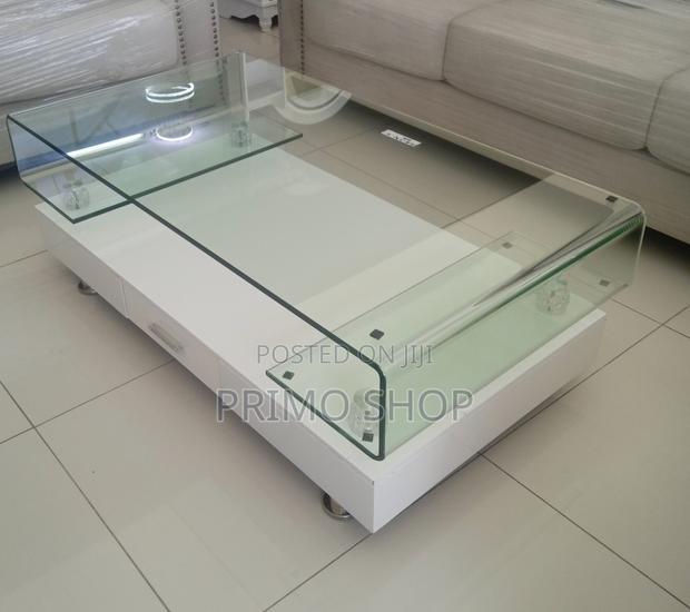 Dining Table; Stylish Glass Upholstery Dining Table - thumbnail 4