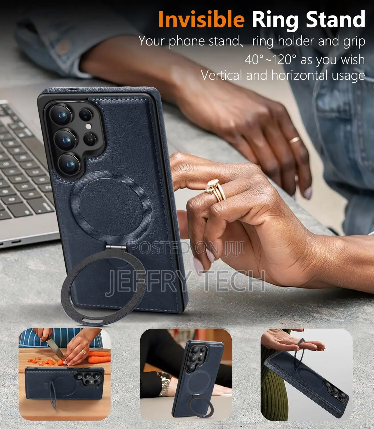 Samsung Galaxy S25 Ultra Leather Case,Invisible Stand