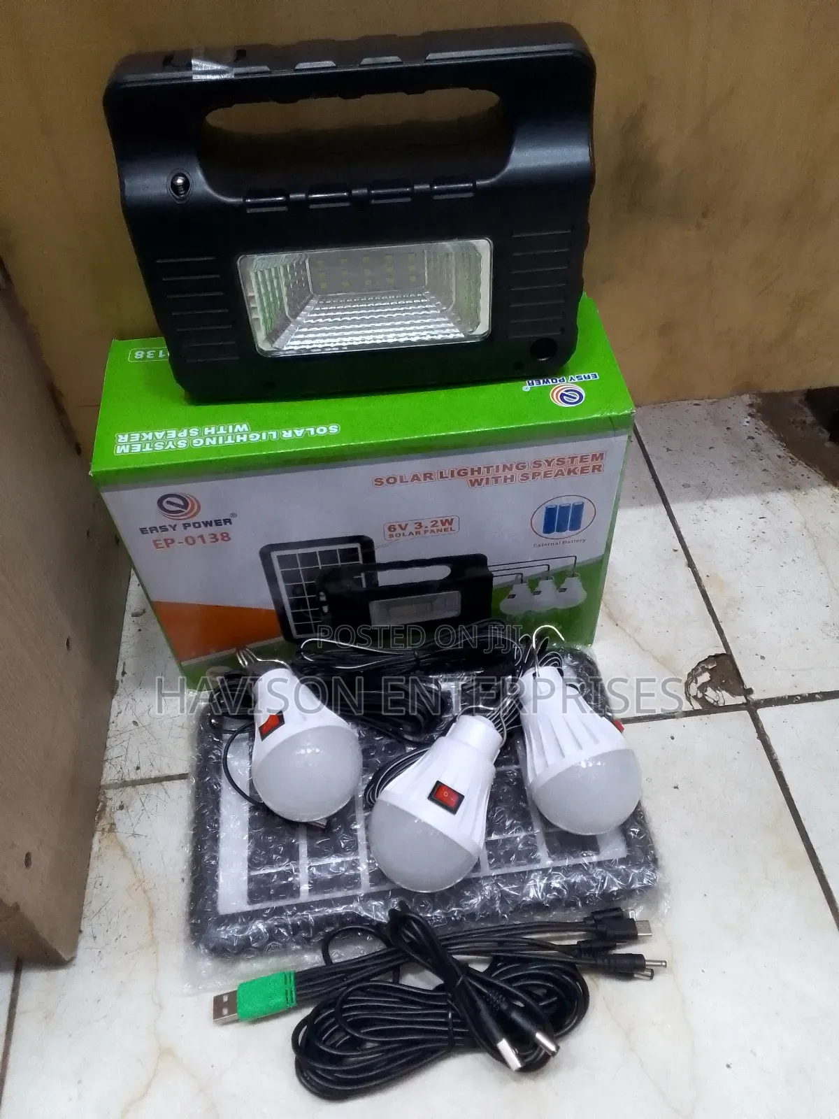 Rechargeable Solar Lighting System With Speaker/Radio