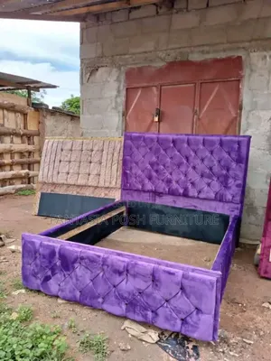 5x6 Luxurious Purple Tufted Chester Bed Frame