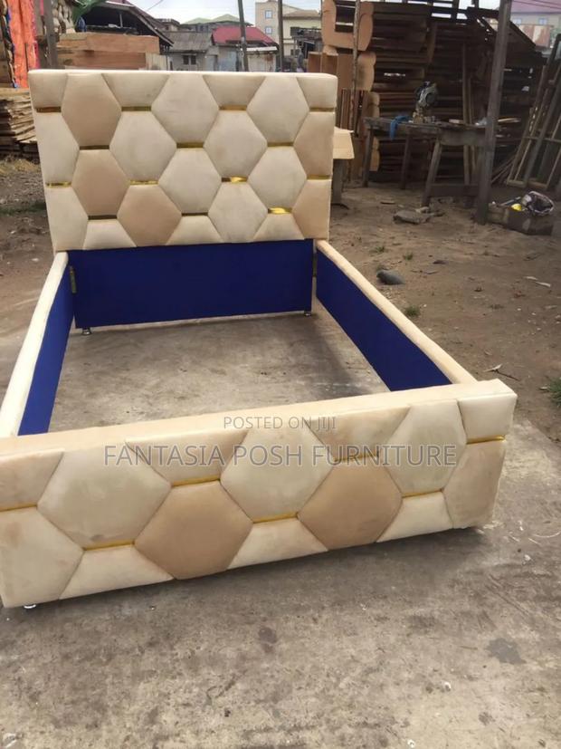 Geometric Honeycomb Upholstered Bed Frame 5 by 6