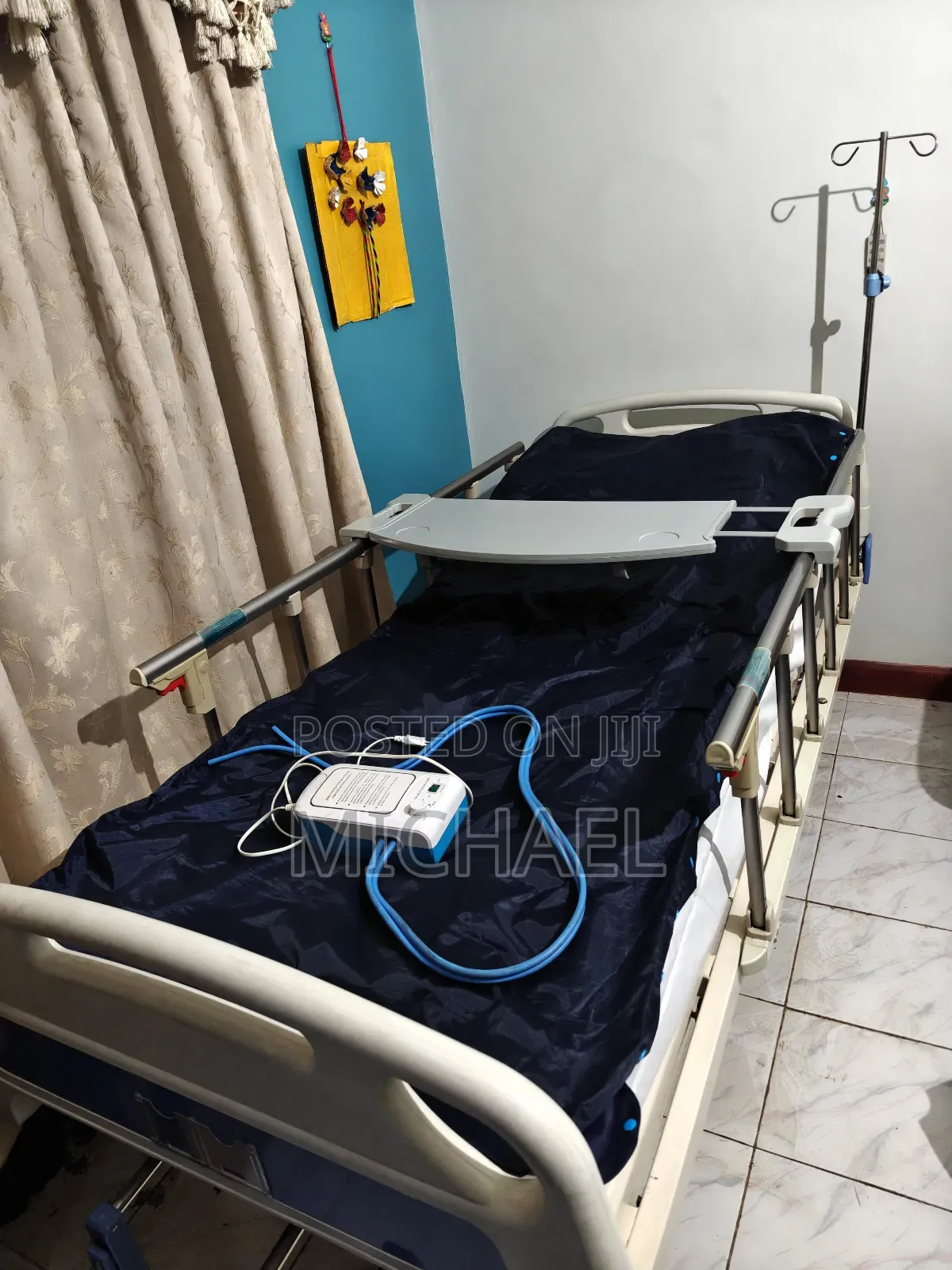 3 Crank Hospital Bed With Mattress + Ripple Mattress
