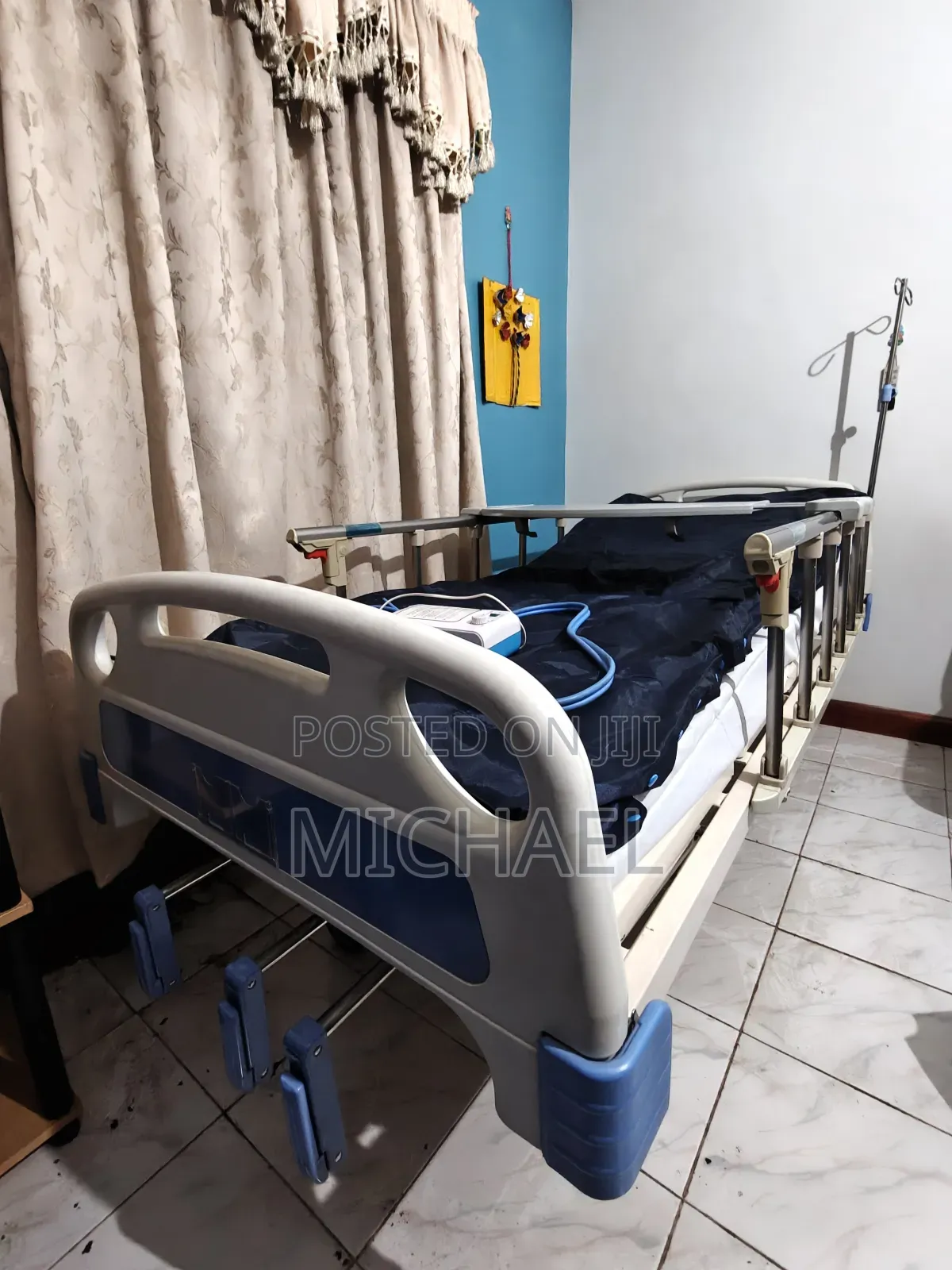 3 Crank Hospital Bed With Mattress + Ripple Mattress