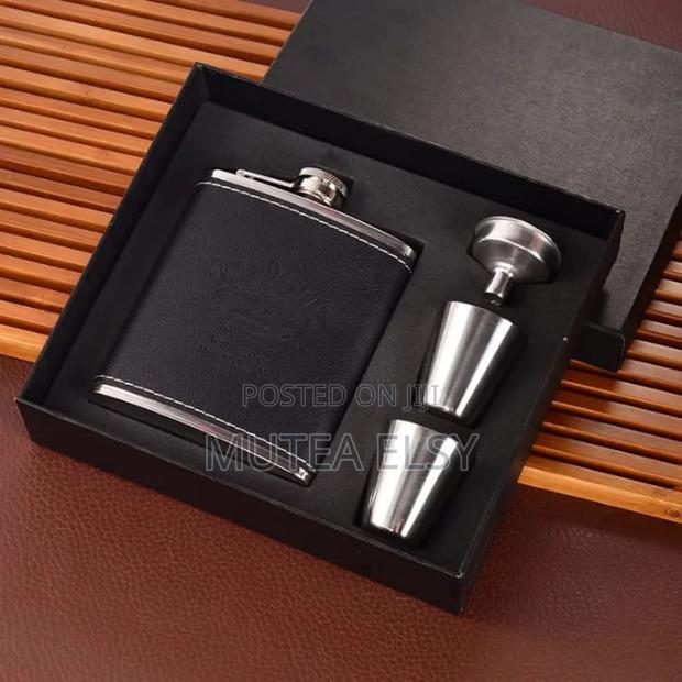 Jack Daniel's Branded Whiskey With Two Stainless Tot Glasses - main view