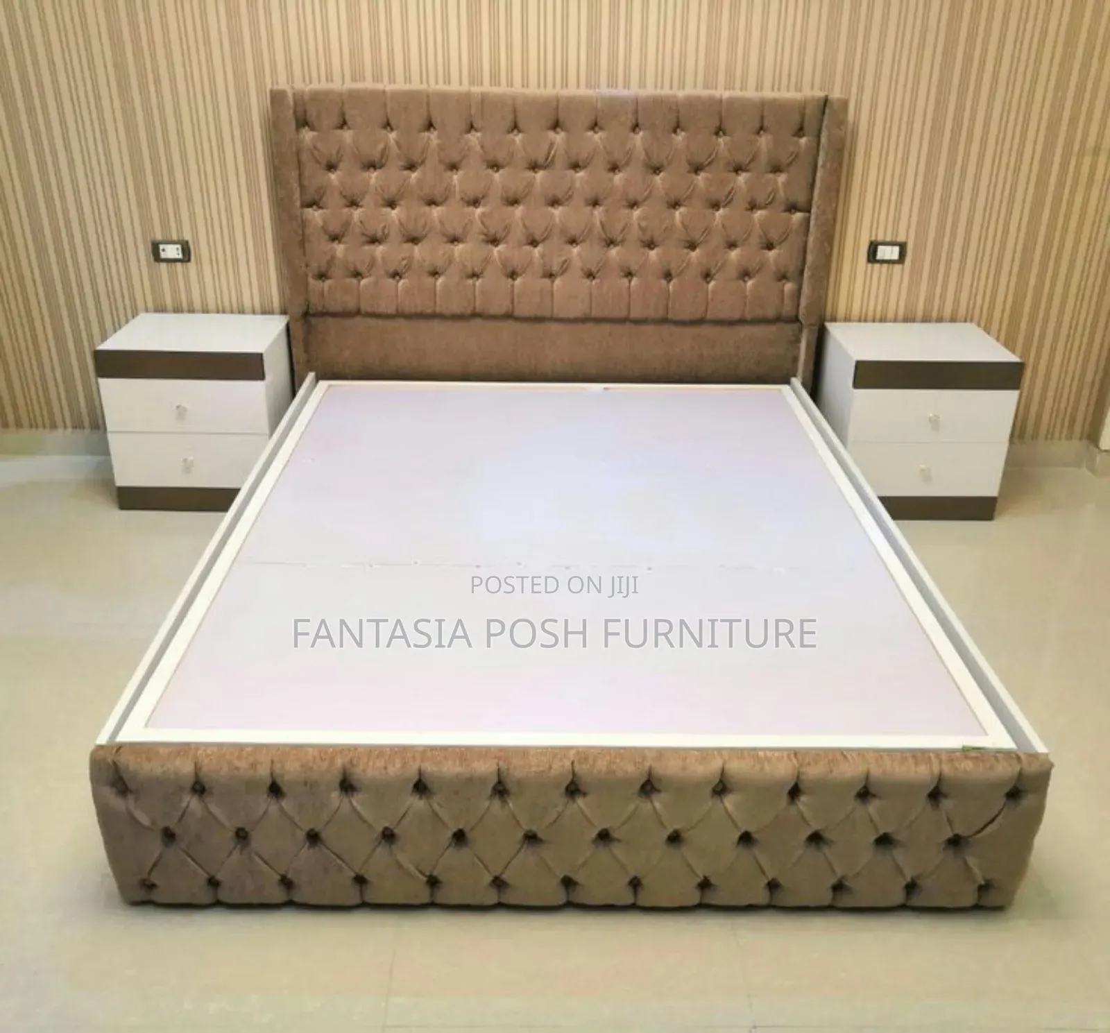 5x6 Modern Tufted Chester Panel Bed on Sale