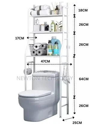 Metallic 3layers Over Toilet Rack