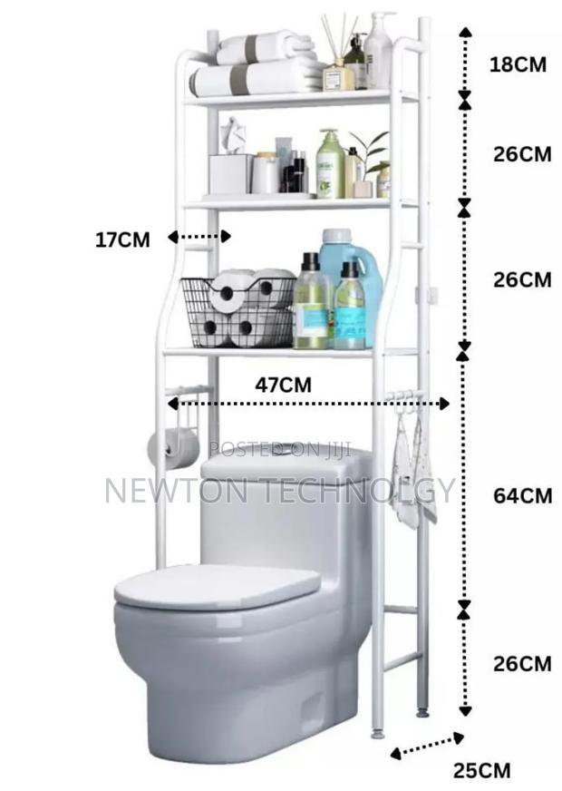Metallic 3layers Over Toilet Rack - main view