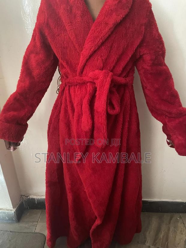 Wine Red Cotton Robe - main view