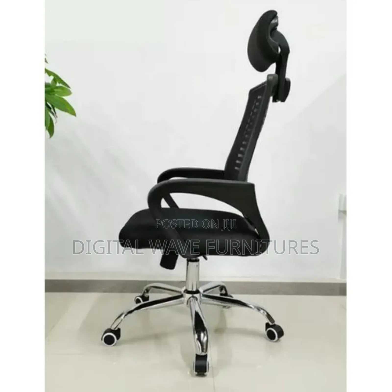Headrest Mesh Office Chair Black Aq9