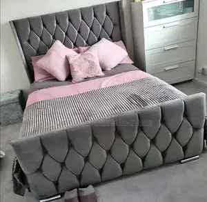 Dark Gray 5*6 Mocket Bed With Plush Base