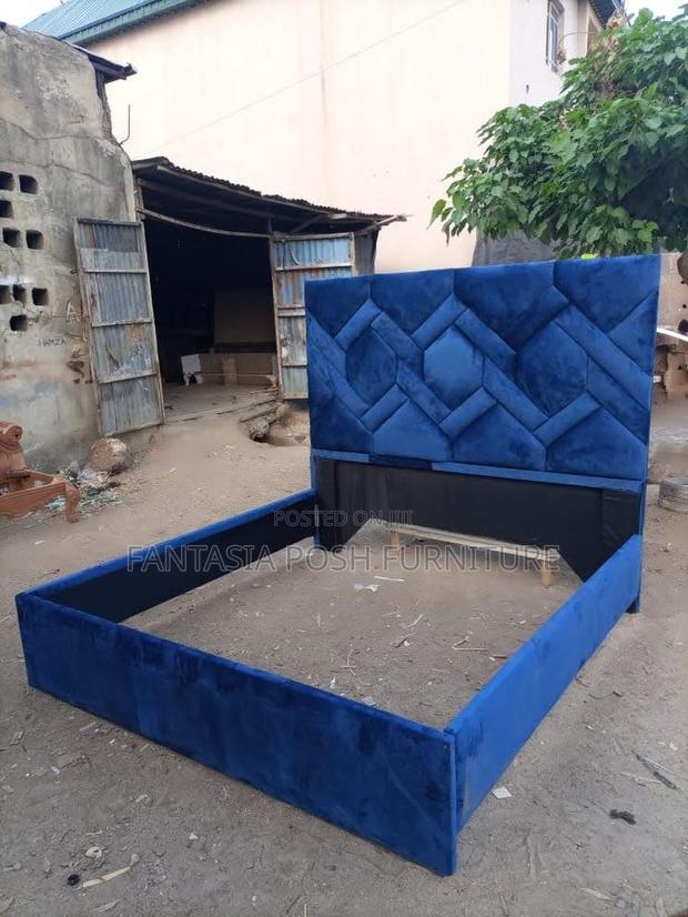 5*6 Chester Bed With Deep Navy Blue Upholstery - main view