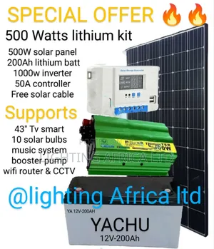 New Lithium 550 Watts Special Solar Kit 200ah Lithium Ion Battery