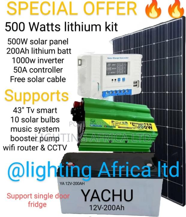 New Lithium 550 Watts Special Solar Kit 200ah Lithium Ion Battery