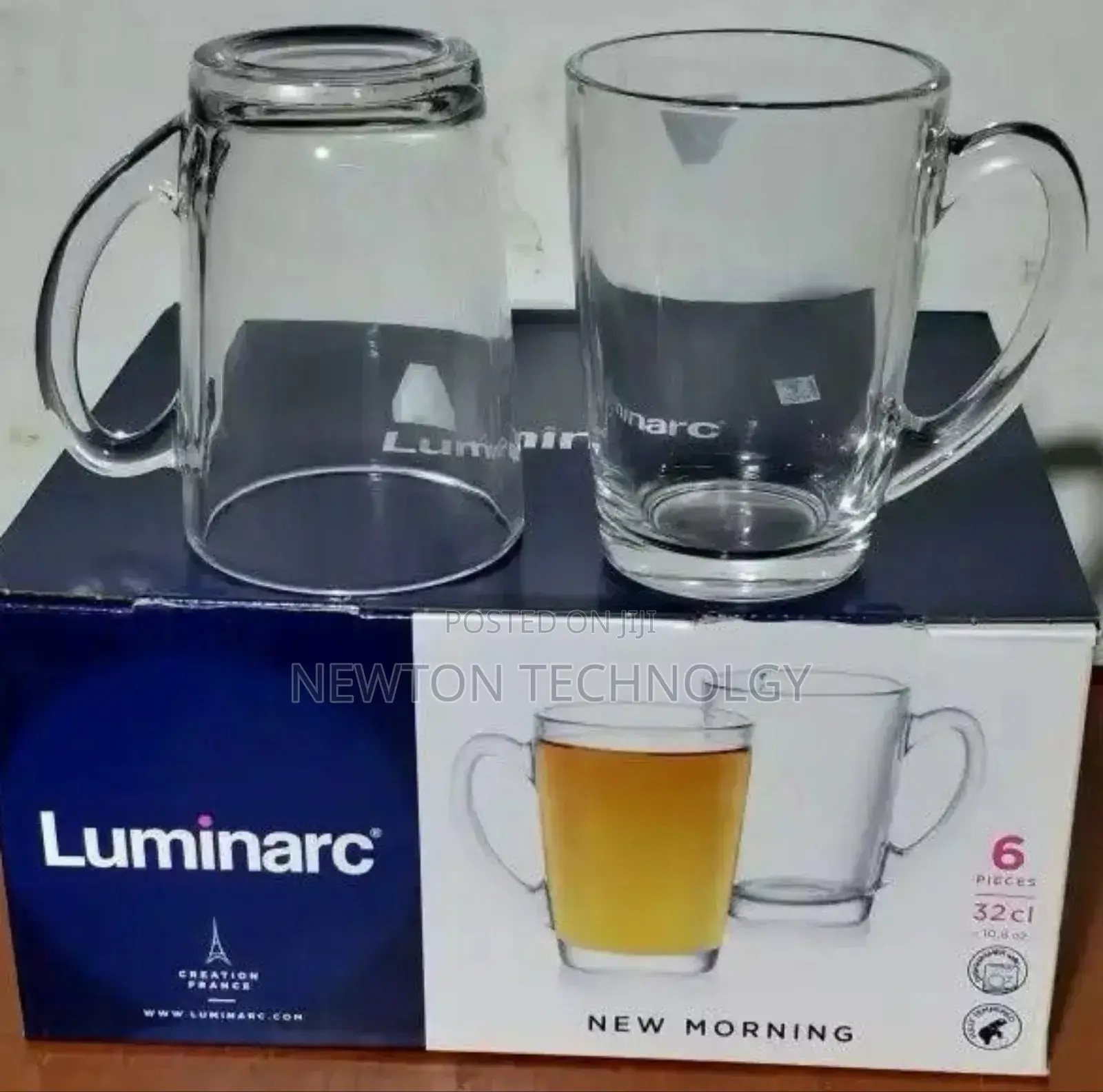 *Set of 6 Luminarc(New Morning)Clear Mugs 