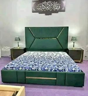 5*6 Deep Green Velvet Mocket Bed
