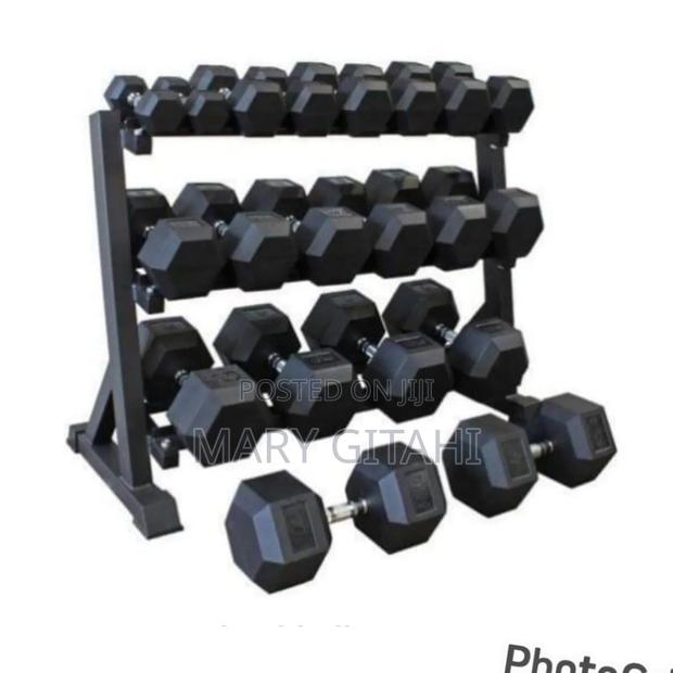 Hexagon Black Dumbells
