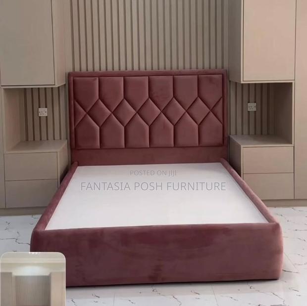 5x6 Chester Bed in Dusty Rose Pink Fabric- Free Delivery