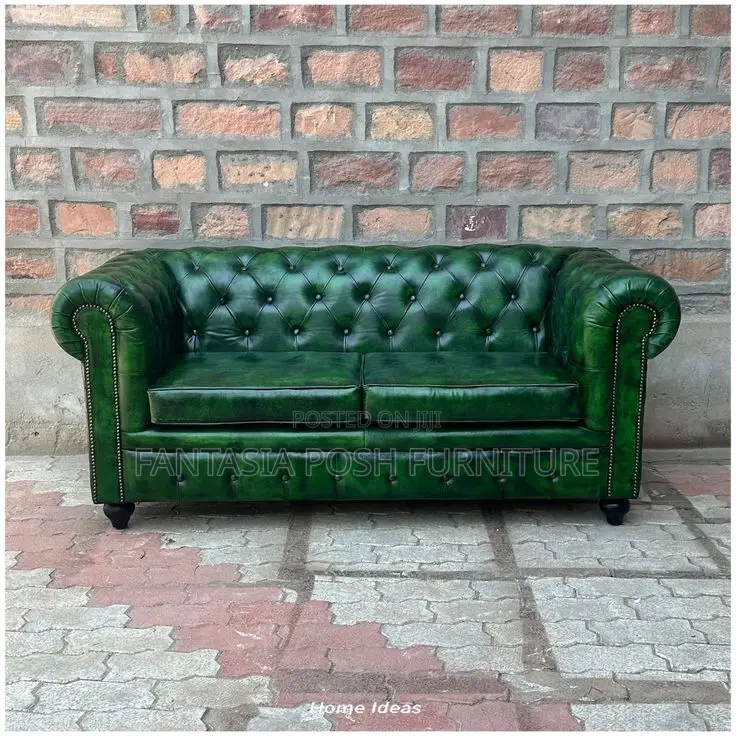 2-Seater Deep Green Chester Loveseat
