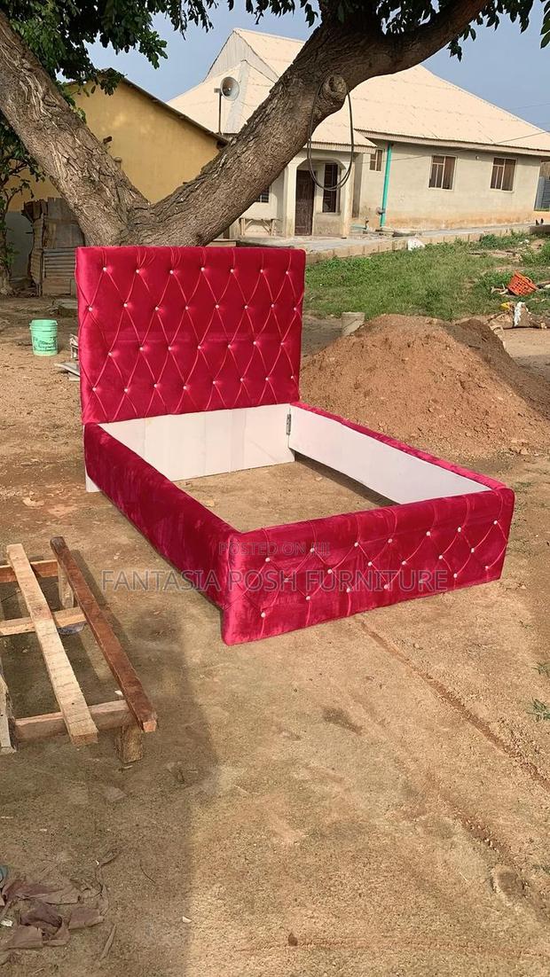 5*6 Chester Bed in Vibrant Royal Red Fabric