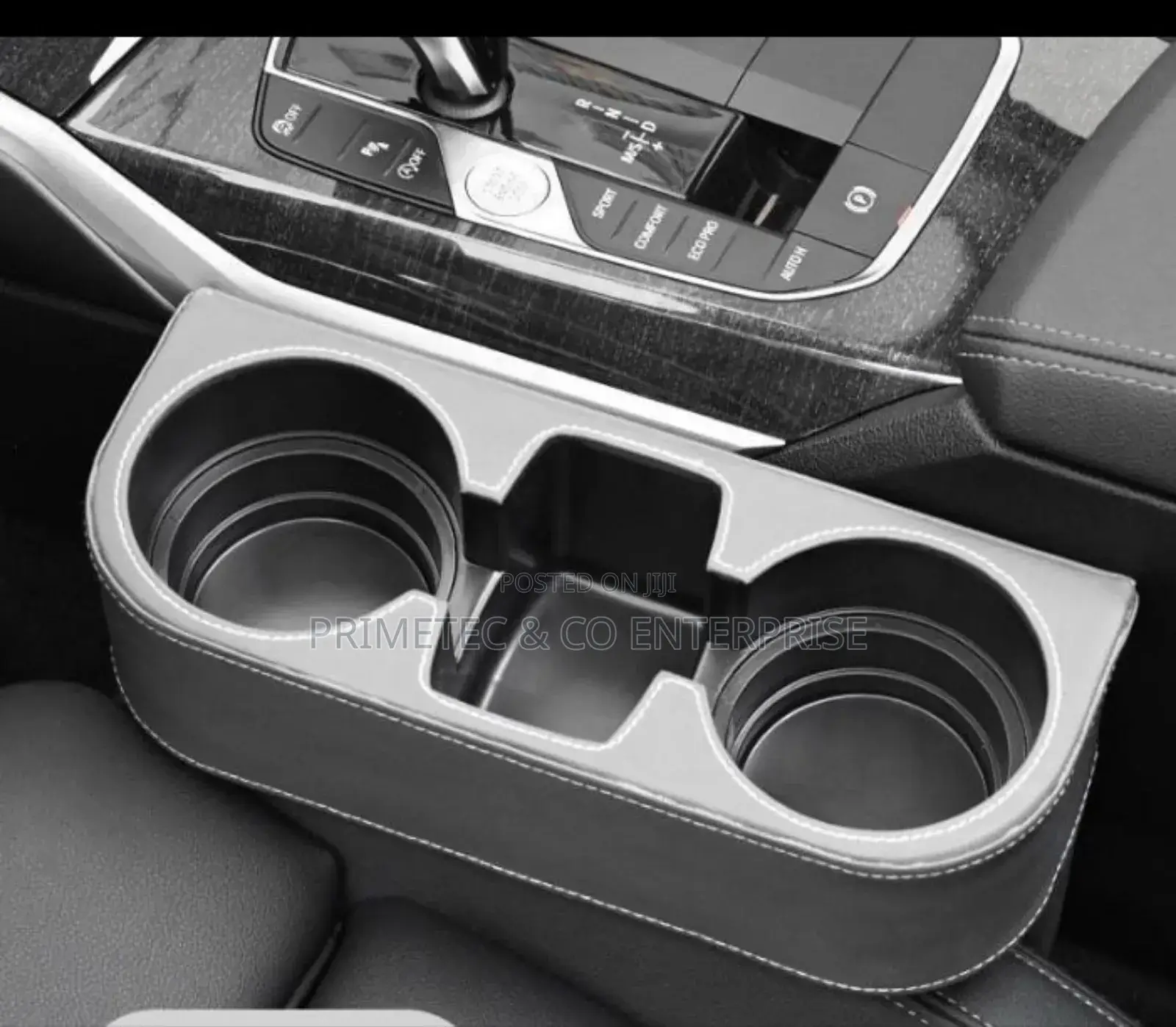 Car Cup Holder With Phone Holder With Leather Cover