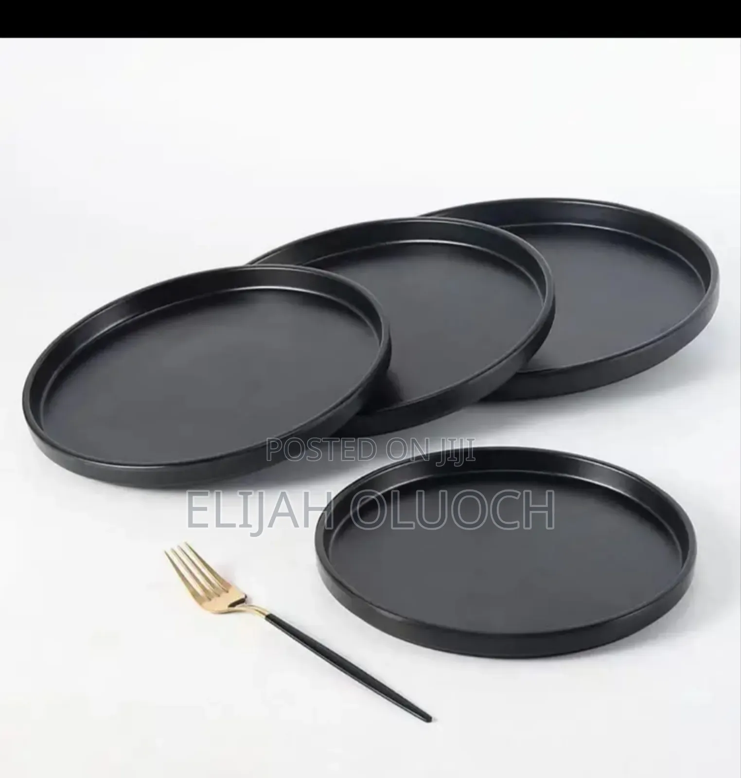 6 PCS Set Black Ceramic Plates* Size: 10.5"