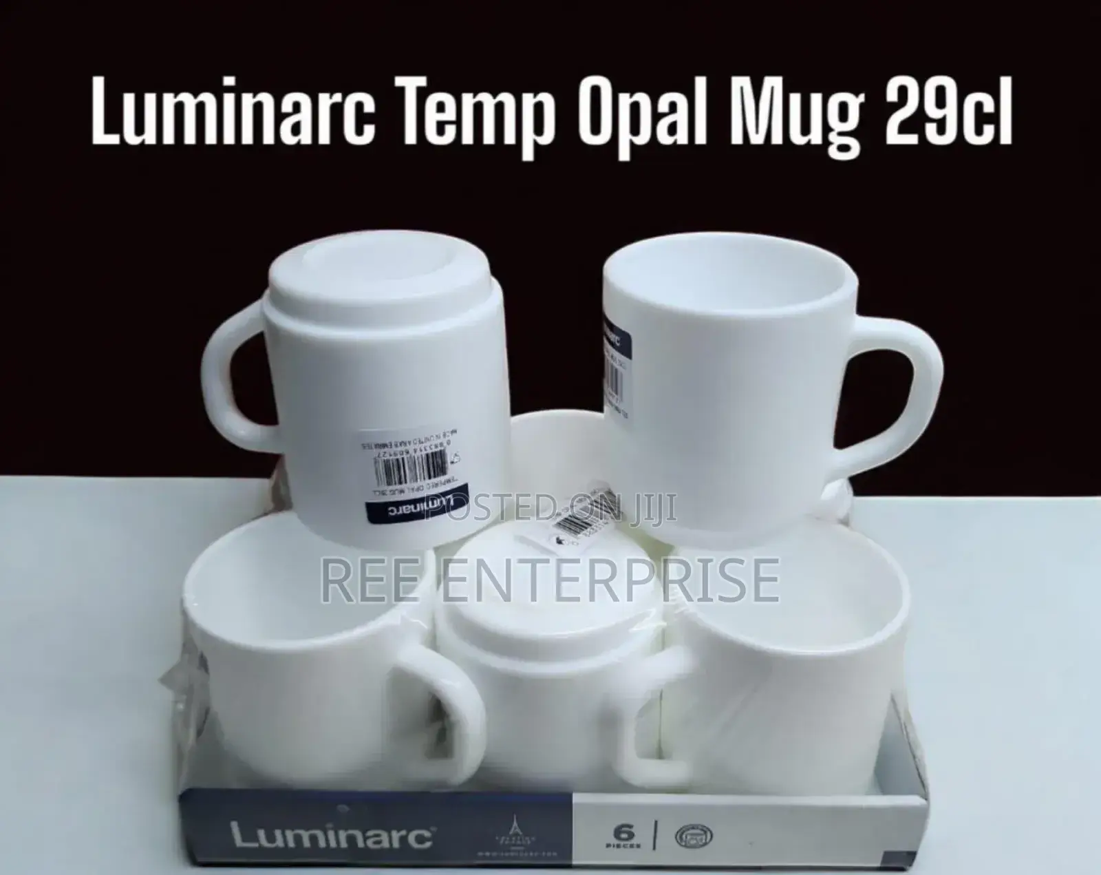 *Set Of 6 Luminarc 29cl Cups Brand New