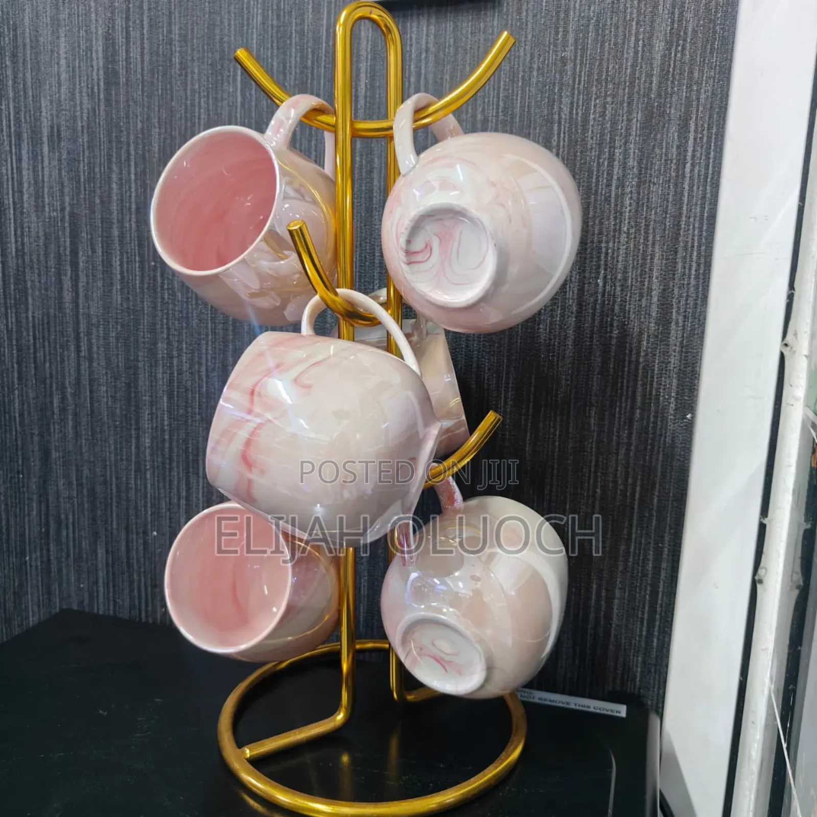 6 Pieces Marble Pink/Grey Tea Cups
 Capacity 280ml