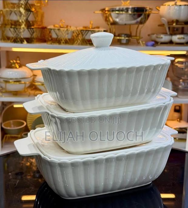 3 Pieces Set Ceramic Dishes - thumbnail 2