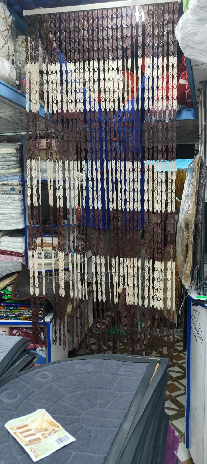 Brown and Beige Plastic Salon Curtains