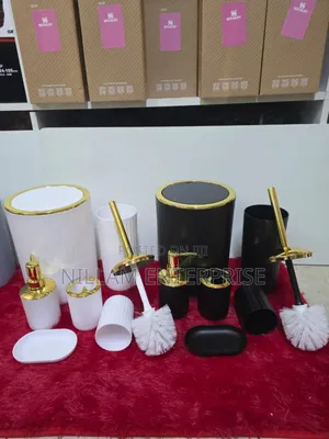 6 in Luxury Bathroom Accessories Set With Gold Silver