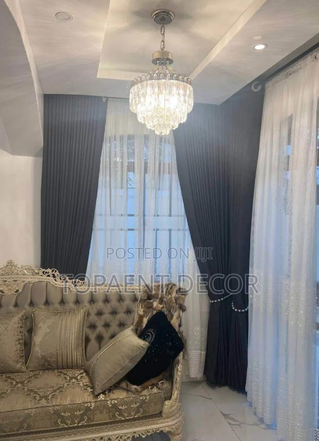 Black Beautiful And Stylish Tall Window Curtains - main view