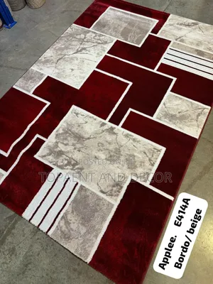 Touch of Maroon and Beige Paris Carpet