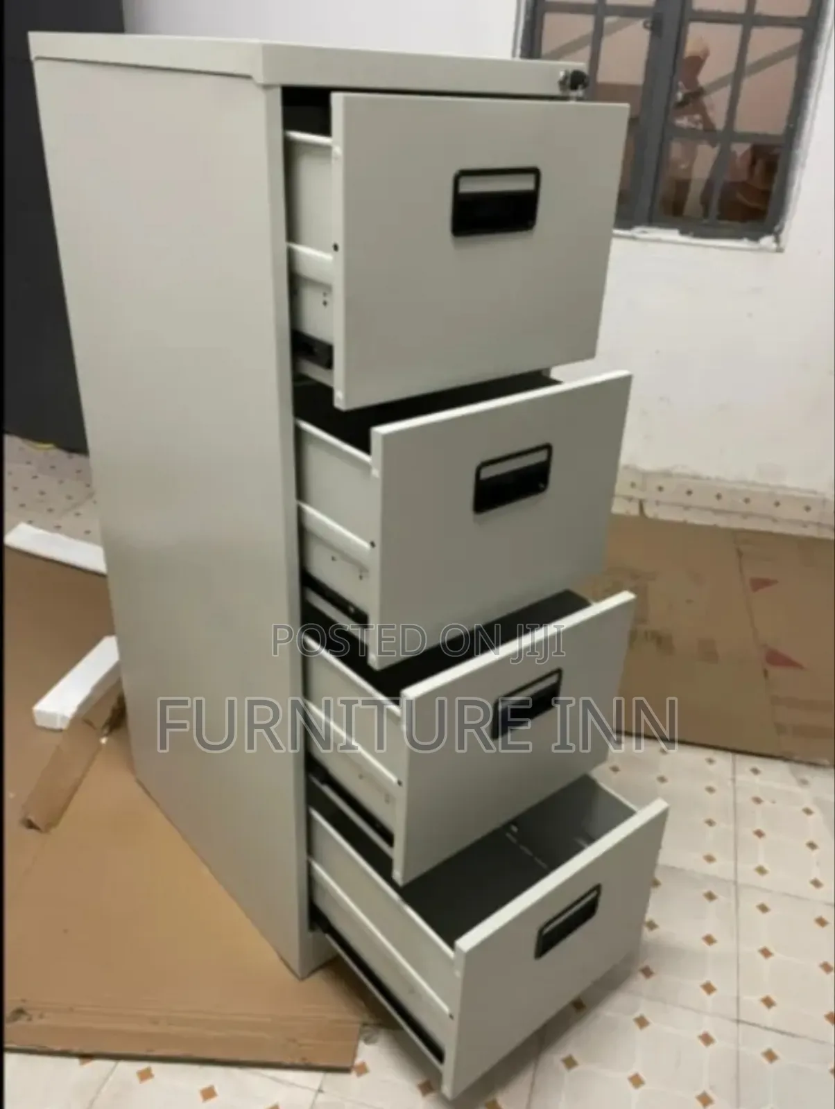 File Cabinet: Brand New Metallic 4 Drawer File Cabinet