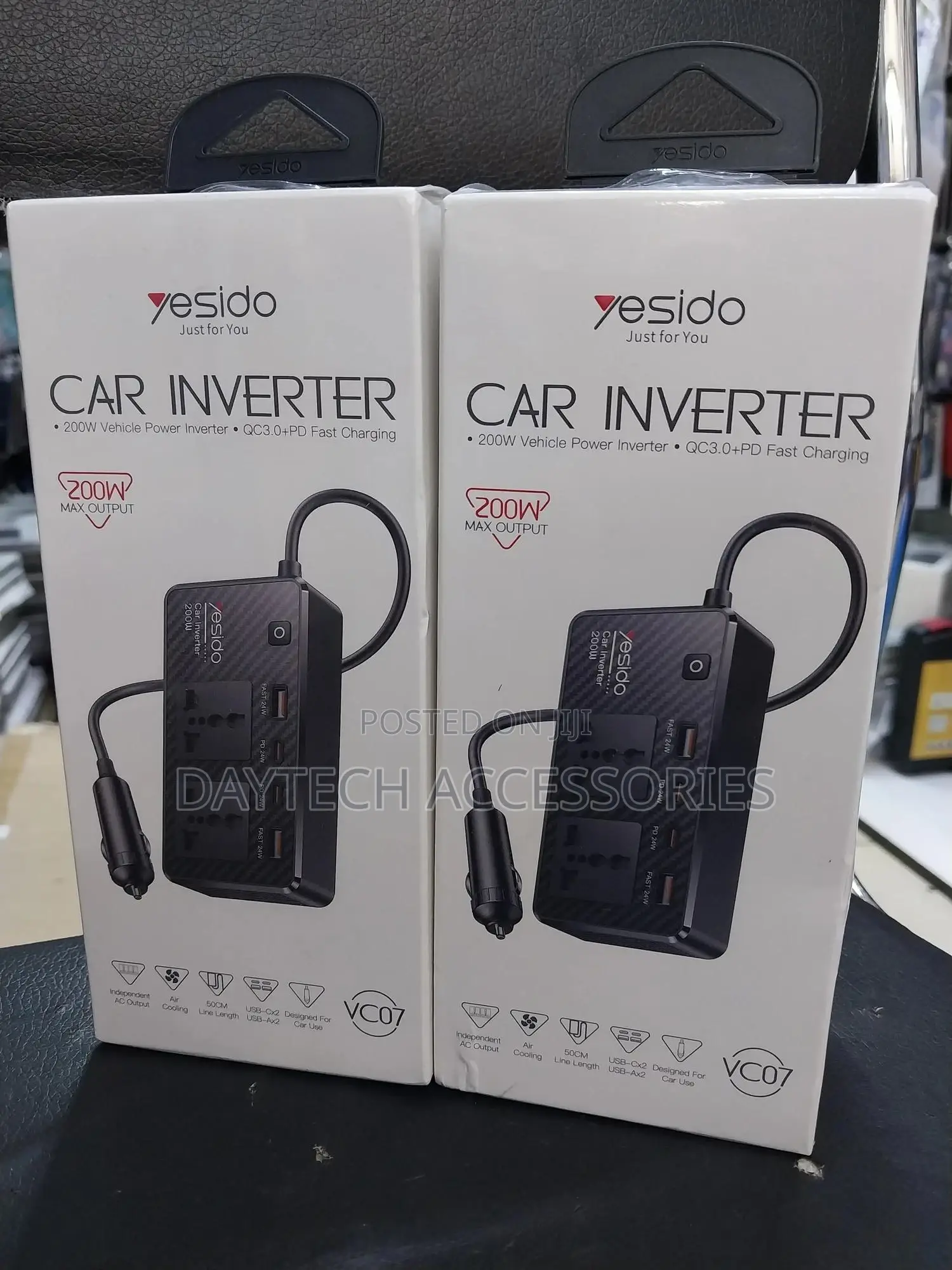 Yesido 200w High Power Car Inverter Fast Charging Adapter