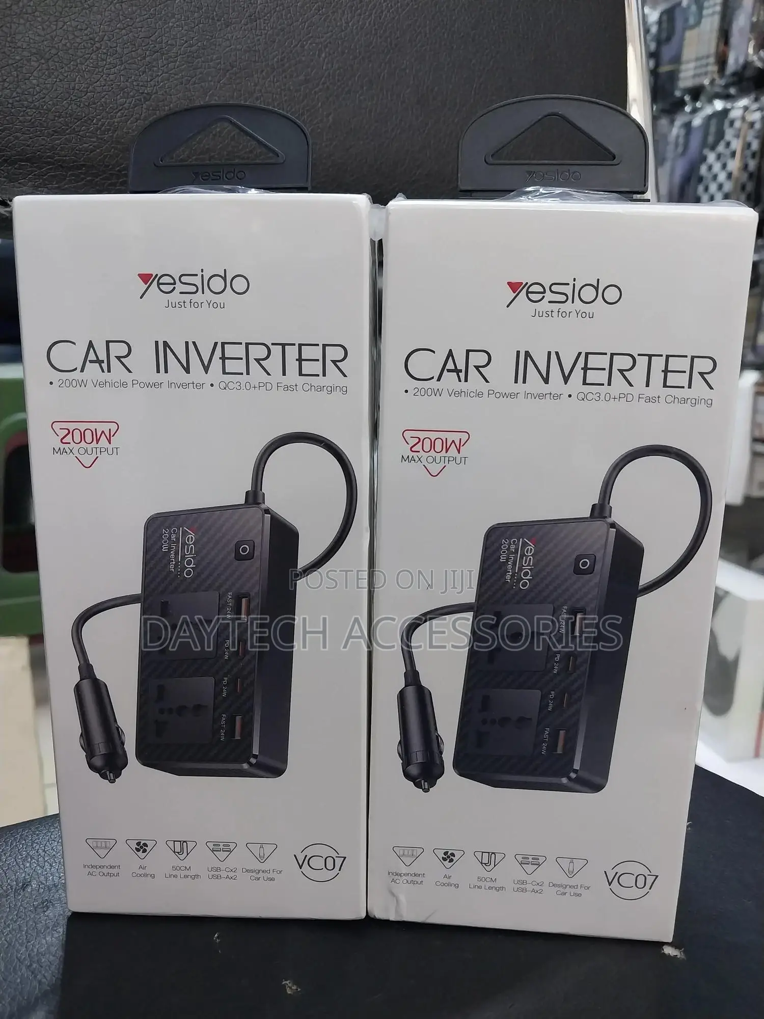 Yesido Vc07 200w High Power Car Inverter With Fast Charger