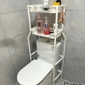 Over The Toilet / Bathroom Organizer With Organizing Basket