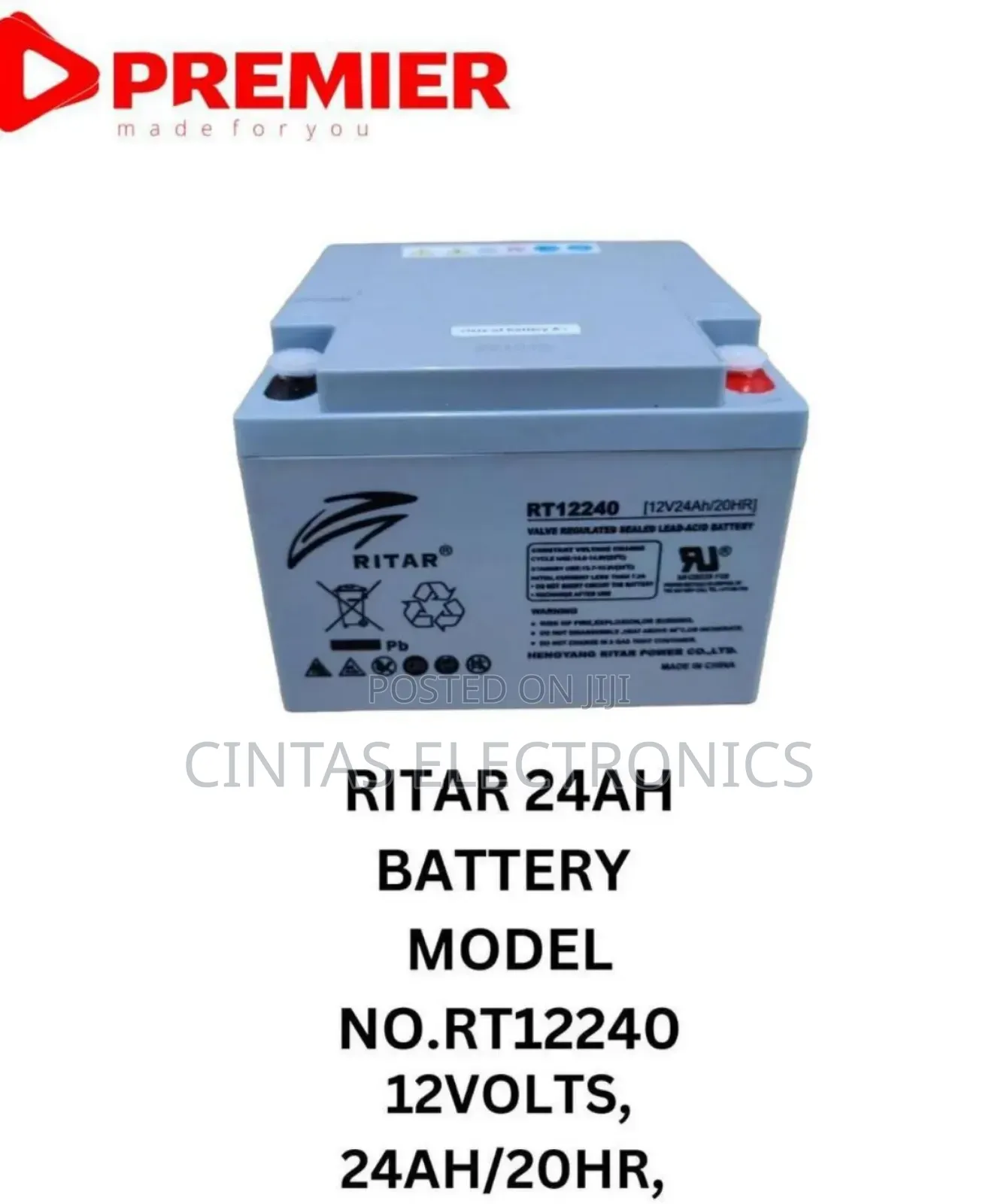 24ah 12volts Ritar Battery