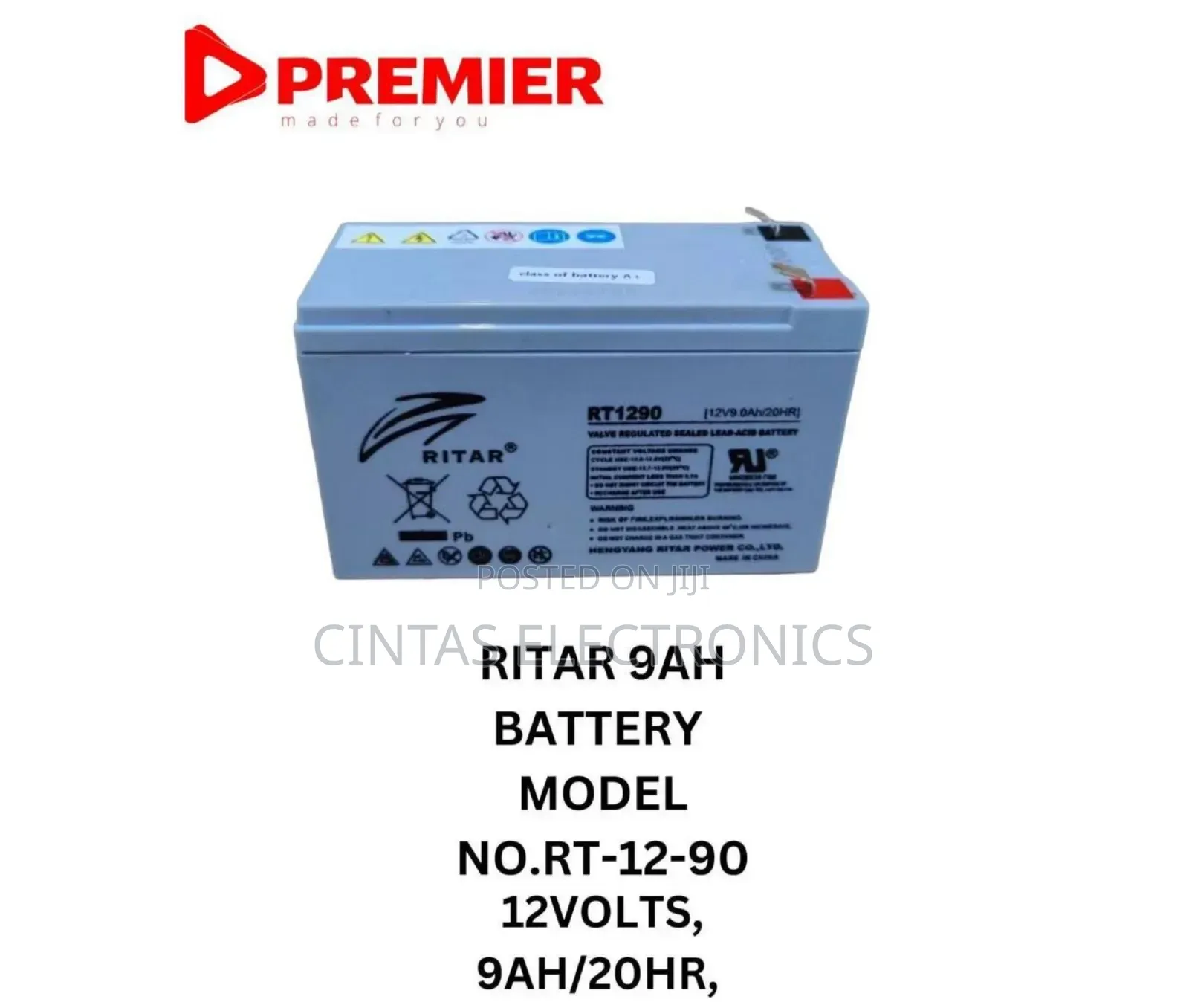 9as 12volts Ritar Battery