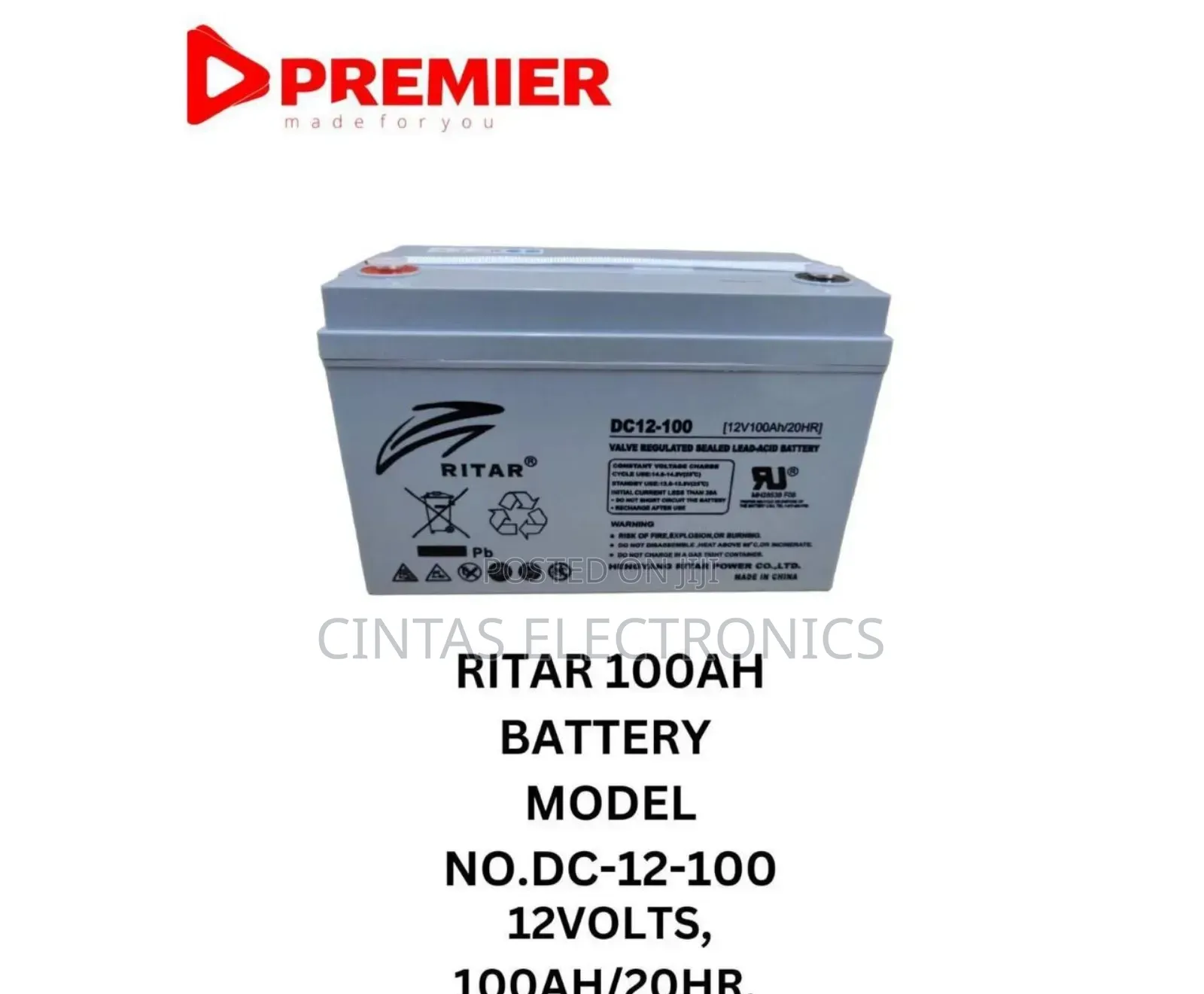 100ah 12volts Ritar Battery