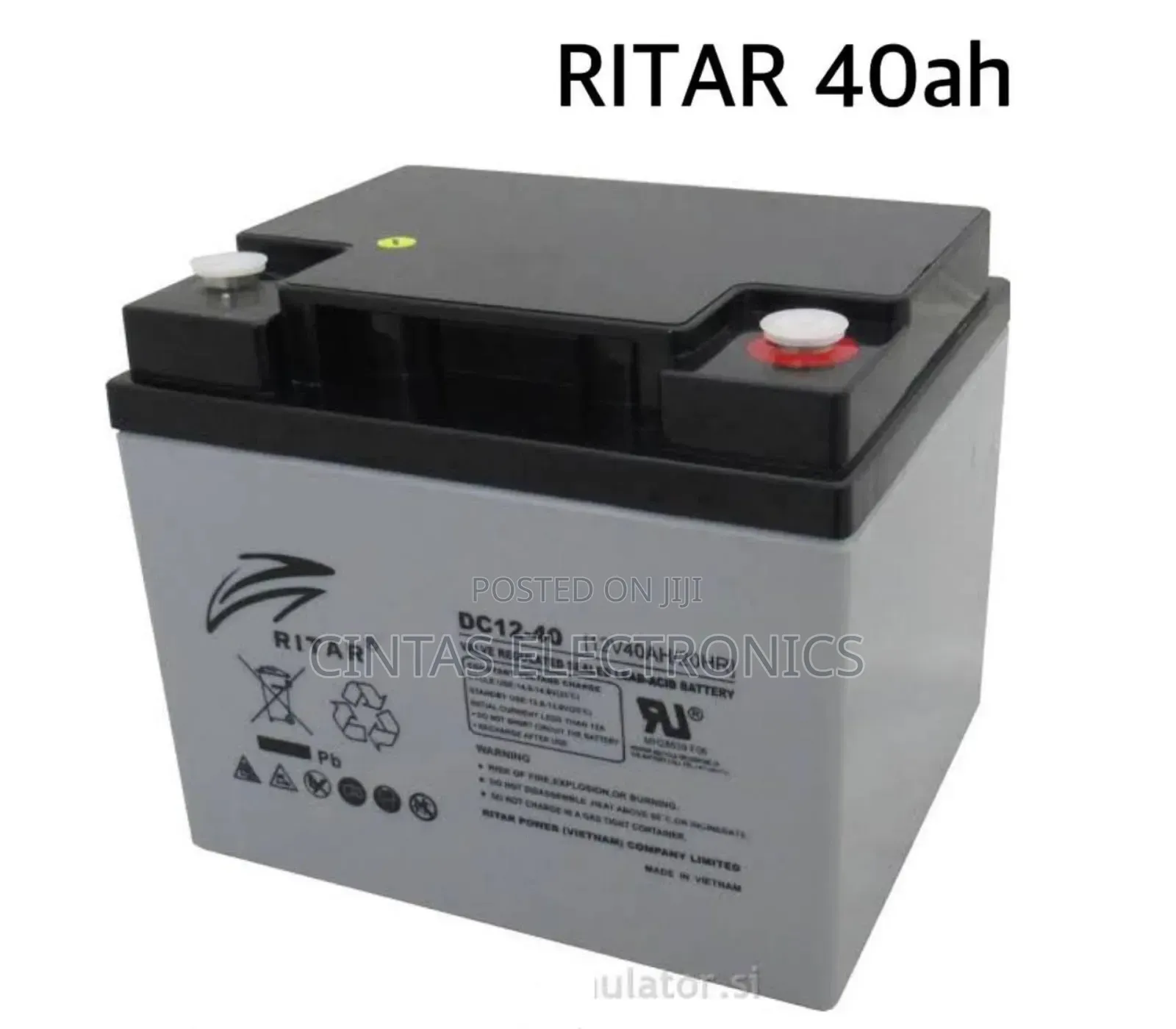 40ah 12volts Ritar Battery