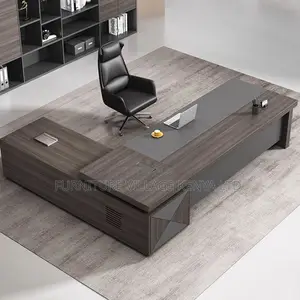Office Desk:180cm Cocoa L-Table Top for Executive's
