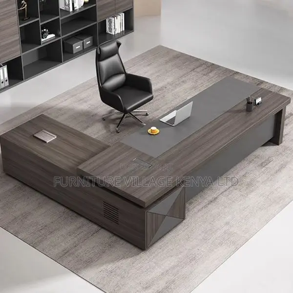 Office Desk:180cm Cocoa L-Table Top for Executive's