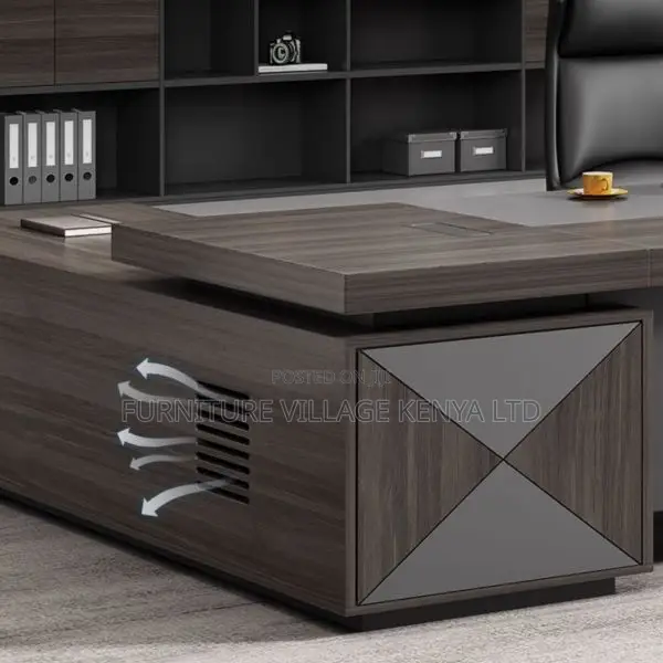 Office Desk:180cm Cocoa L-Table Top for Executive's